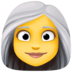 👩‍🦳 woman: white hair display on Facebook